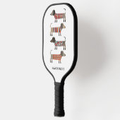 Teckel Wiener Sausage Dog Fun gepersonaliseerd Pickleball Paddle (Links)