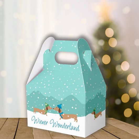 Teckel Wiener Wonderland Kerstcadeau doos Bedankdoosjes