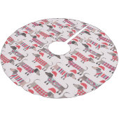 Teckel Wiener Worstenhonden in Kerst Petten Kerstboom Rok (Gekanteld)