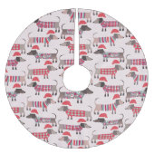 Teckel Wiener Worstenhonden in Kerst Petten Kerstboom Rok (Voorkant)