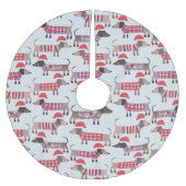 Teckel Wiener Worstenhonden in Kerst Petten Kerstboom Rok (Voorkant)