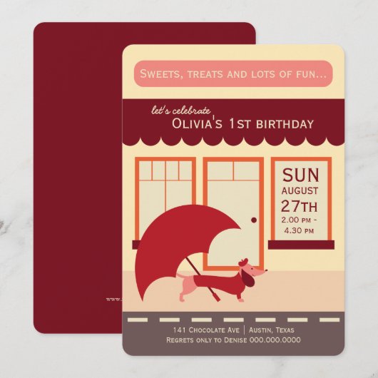 Teckel winkelen Verjaardag Bash Kaart (Voorkant / Achterkant)