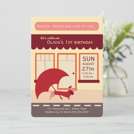 Teckel winkelen Verjaardag Bash Kaart (Staand voorkant)