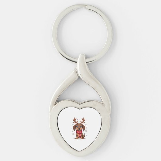 Teckel Winter Joy Sleutelhanger (Voorkant)