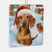 Teckel Winter Wonderland Christmas Joy Keramisch Ornament (Rechts)