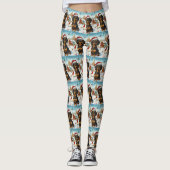 Teckel Winter Wonderland Christmas Joy Leggings (Voorkant)