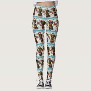 Teckel Winter Wonderland Christmas Joy Leggings