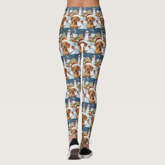 Teckel Winter Wonderland Christmas Joy Leggings (Achterkant)