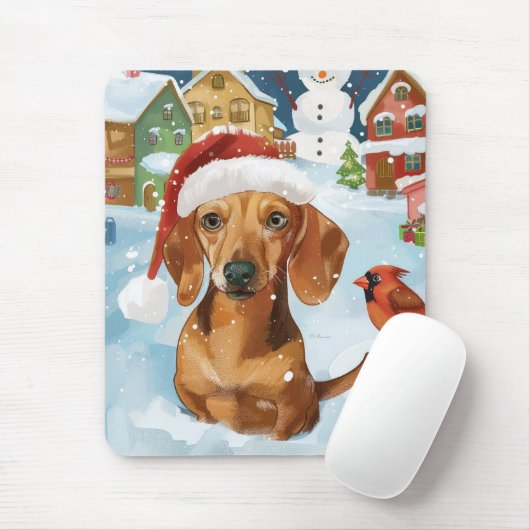 Teckel Winter Wonderland Christmas Joy Muismat (Met muis)