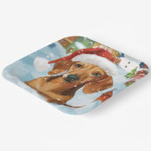 Teckel Winter Wonderland Christmas Joy Papieren Bordje (Gebogen)