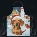 Teckel Winter Wonderland Christmas Joy Schort<br><div class="desc">Dit feestelijke ontwerp vangt de vrolijke sfeer van het vakantieseizoen, met een schattige pup die een kerstmuts draagt. De hond is genesteld in een winterwonderland, compleet met een sneeuwpop, een versierde kerstboom en prachtig ingepakte cadeaus. Sneeuwvlokken herfsten zachtjes en voegen een magische toets toe aan het tafereel, terwijl de levendige...</div>