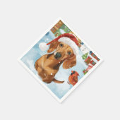 Teckel Winter Wonderland Christmas Joy Servet (Hoek)