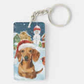 Teckel Winter Wonderland Christmas Joy Sleutelhanger (achterkant)