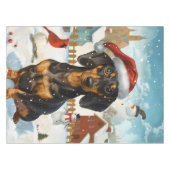 Teckel Winter Wonderland Christmas Joy Tafelkleed (Voorkant (Horizontaal))