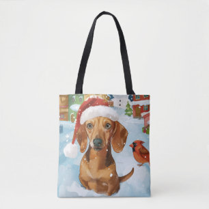 Teckel Winter Wonderland Christmas Joy Tote Bag