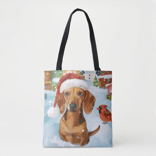 Teckel Winter Wonderland Christmas Joy Tote Bag (Voorkant)