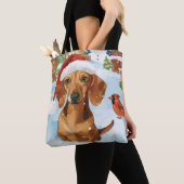 Teckel Winter Wonderland Christmas Joy Tote Bag (Dichtbij)