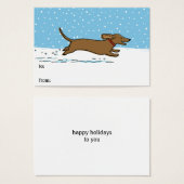 Teckel Wintervakantie Schattige Wiener Dog Gift La Visitekaartjes (Voorkant /achterkant)