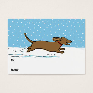 Teckel Wintervakantie Schattige Wiener Dog Gift La Visitekaartjes