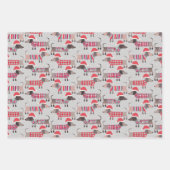 Teckel Worstenhonden in Kerst Petten en Knits Inpakpapier Vel (Voorkant 3)