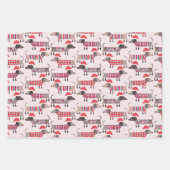 Teckel Worstenhonden in Kerst Petten en Knits Inpakpapier Vel (Voorkant 2)