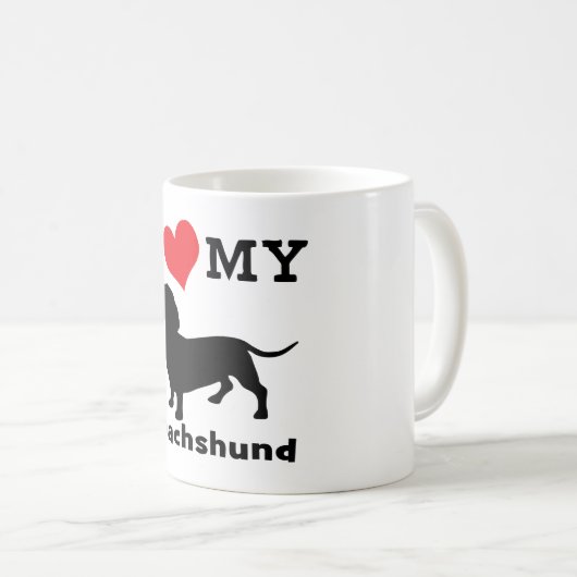 Teckel zwart afdrukken koffiemok (Voorkant rechts)