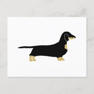 teckel zwart-bruin silhouet briefkaart