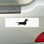 teckel zwart-bruin silhouet bumpersticker (Op auto)