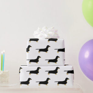 teckel zwart-bruin silhouet cadeaupapier