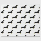 teckel zwart-bruin silhouet cadeaupapier (Vlak)