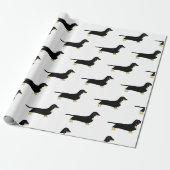 teckel zwart-bruin silhouet cadeaupapier (Uitgerold)