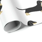 teckel zwart-bruin silhouet cadeaupapier (Rol Hoek)