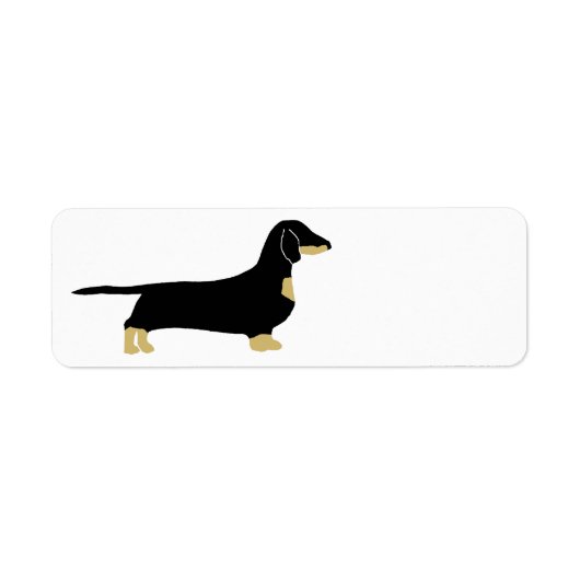 teckel zwart-bruin silhouet etiket (Voorkant)