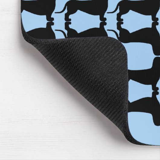 Teckel zwart en blauw muismat (Hoek)