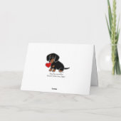 Teckel zwart en bruin hart feestdagen kaart (Achterkant)