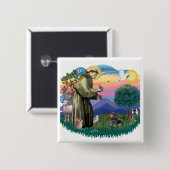 Teckel (zwart en bruin) vierkante button 5,1 cm (Voorkant /achterkant)