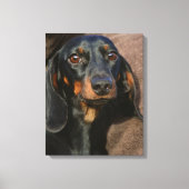 teckel zwart-wit canvas afdruk (Voorkant)