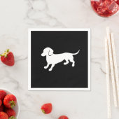 Teckel zwart-wit ontwerp servetten (Insitu)