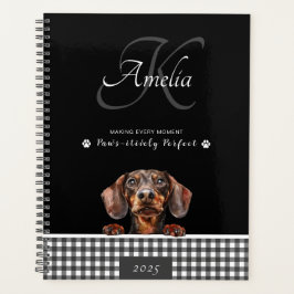 Teckel Zwart Wit Plakken Custom Planner