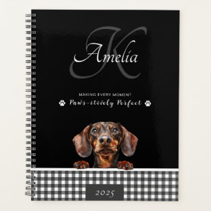 Teckel Zwart Wit Plakken Custom Planner