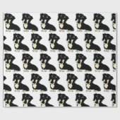 teckel zwarte en room cartoon cadeaupapier (Vlak)