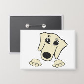 teckelcrème peeking cartoon button (Voorkant / Achterkant)