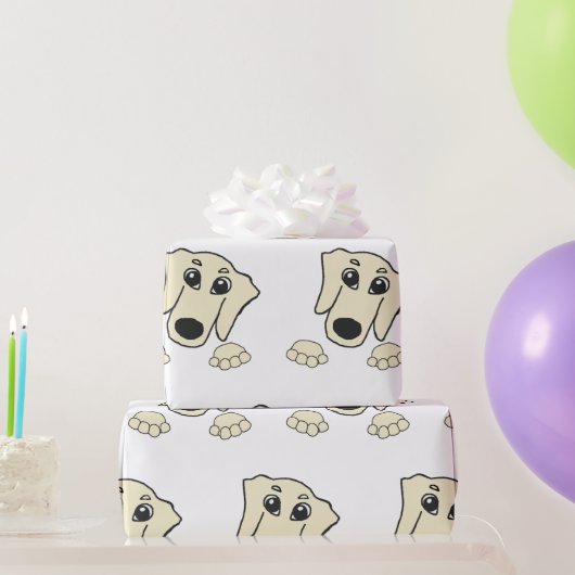 teckelcrème peeking cartoon cadeaupapier (Feestgeschenken)