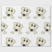 teckelcrème peeking cartoon cadeaupapier (Vlak)