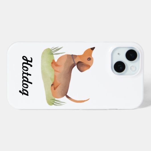 teckelhond | Huisdier Aangepaste Naam Hond Waterve Case-Mate iPhone Case (Achterkant (horizontaal))