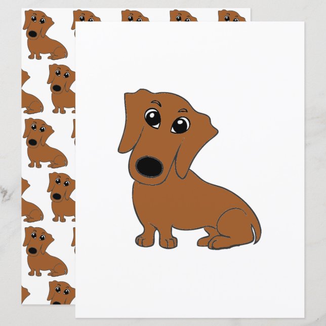 teckelpapier voor rode cartoon (Voorkant / Achterkant)