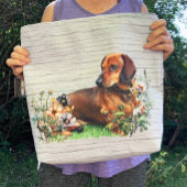 Teckels aan beide zijden monogram Initiaal Tote Bag