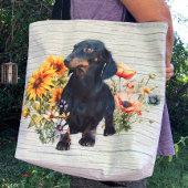 Teckels aan beide zijden monogram Initiaal Tote Bag