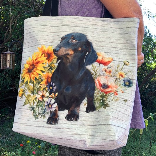 Teckels aan beide zijden monogram Initiaal Tote Bag