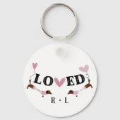 Teckels Aangepaste Valentijns Sleutelhanger (Voorkant)